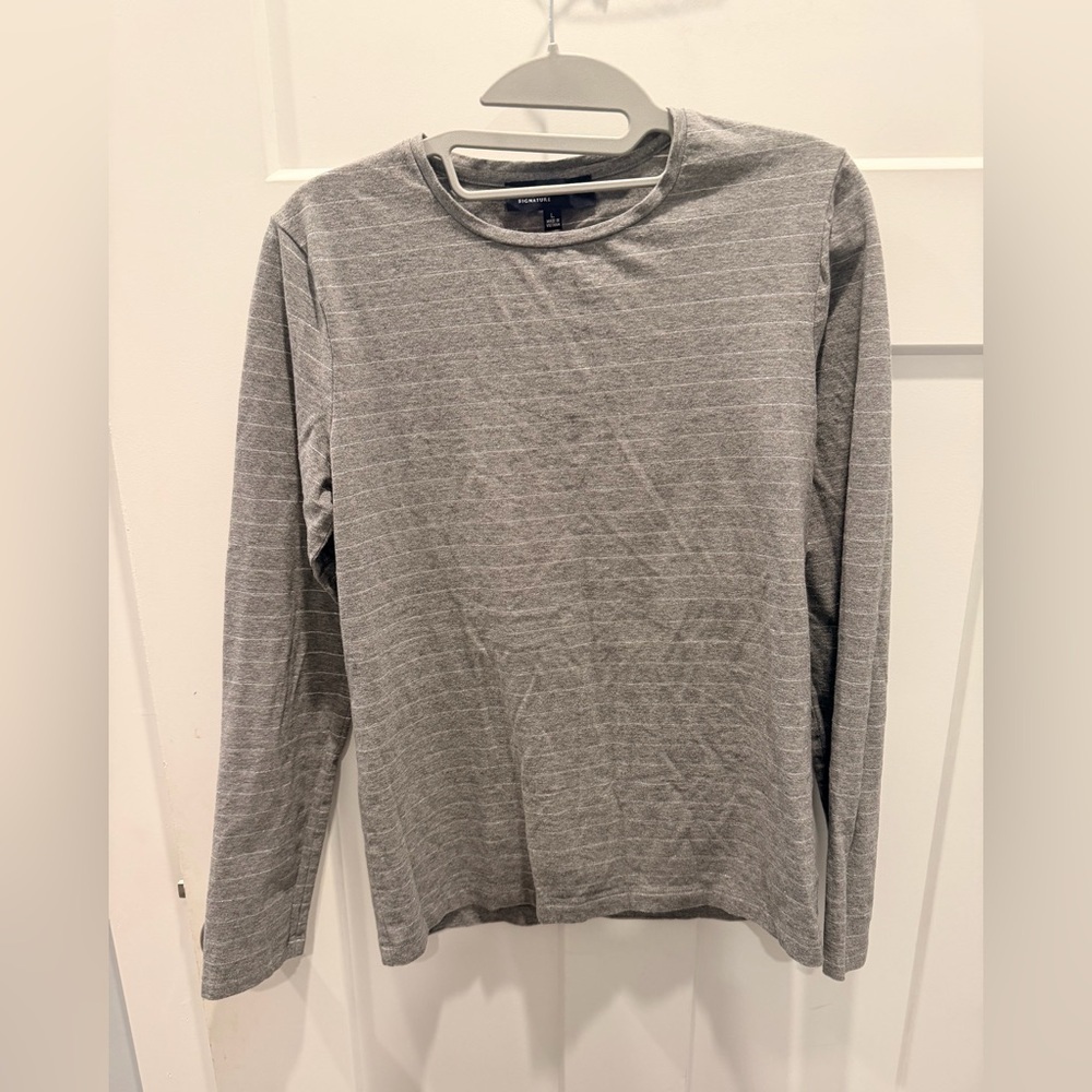 Jones New York Signature Gray Long Sleeve Knit Top Size Large